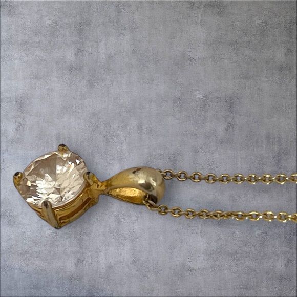 Gold plated clear CZ Express pendant & necklace - Picture 4 of 8